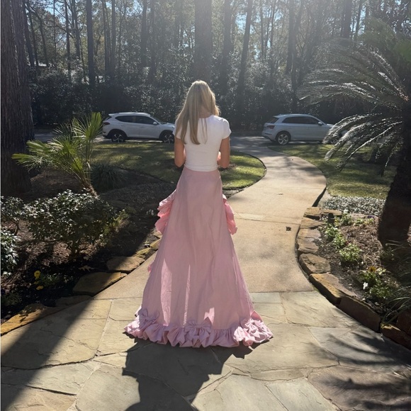 LoveShackFancy Olivera Taffeta Bow High-Low Skirt - Picture 17 of 17